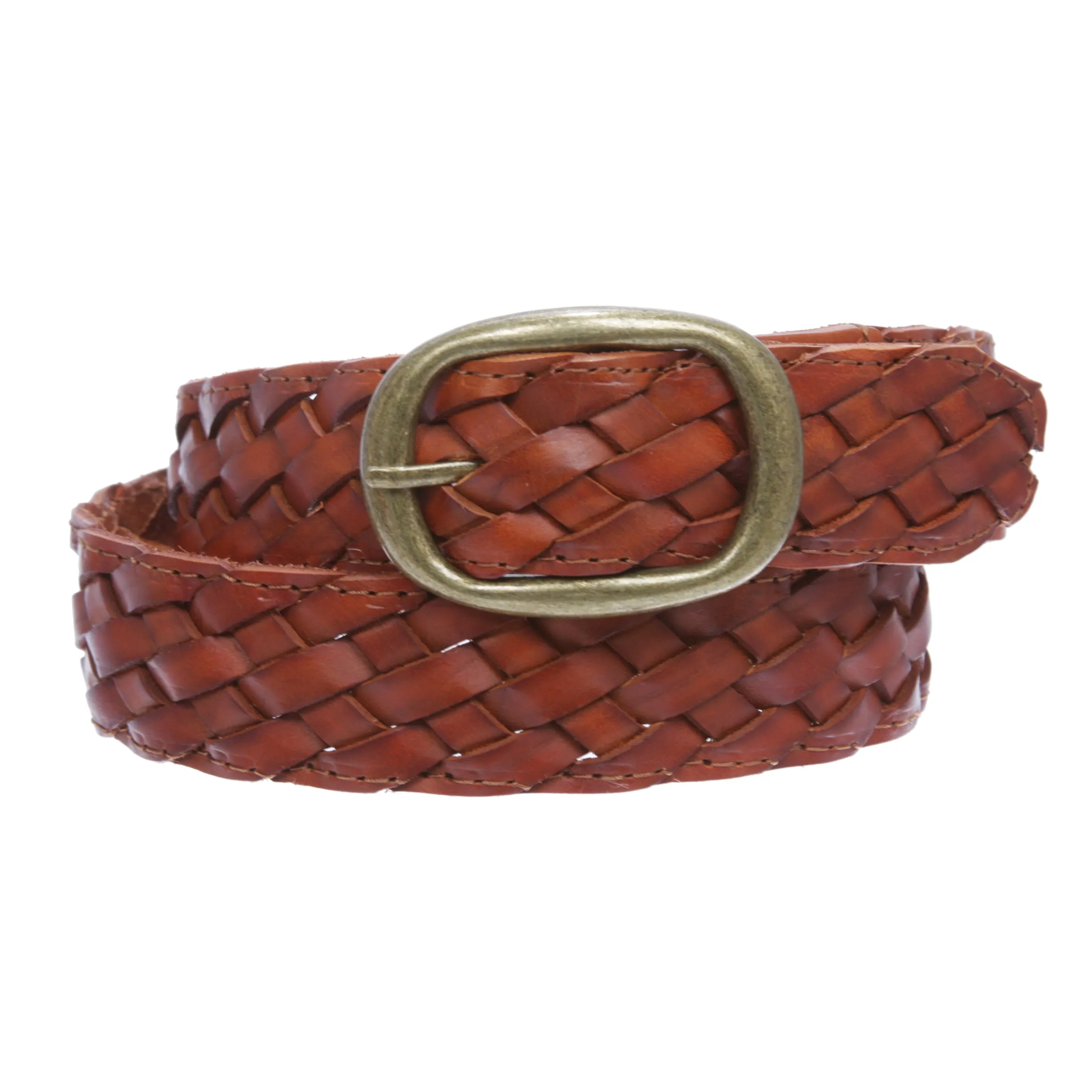 1 1/4" Women's Braided Woven Leather Belt