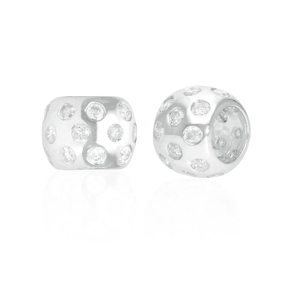14k Gold Diamond 8mm Rondelle Bead / Roundel Bead Spacer Charm (4.7mm inside opening)