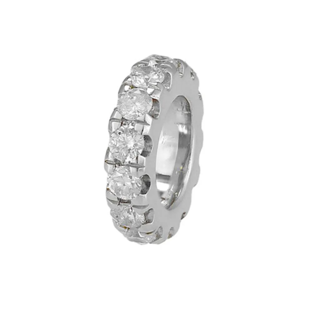 14k Gold Diamond 8mm Rondelle Bead / Roundel Bead Spacer Charm (4.7mm inside opening)