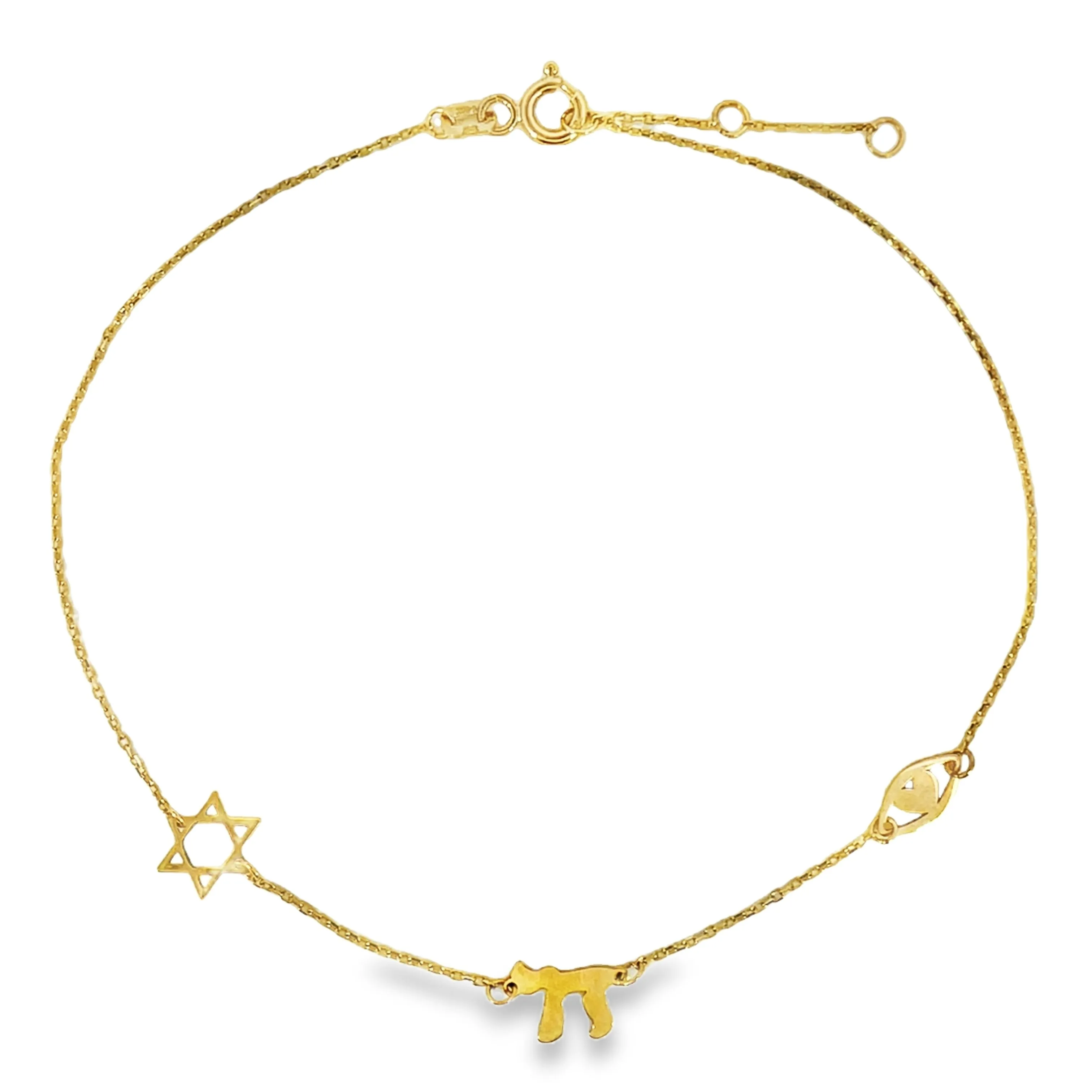 14K Jewish Charm Anklet