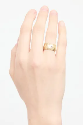 14K Yellow Gold Floral Engraved Ring