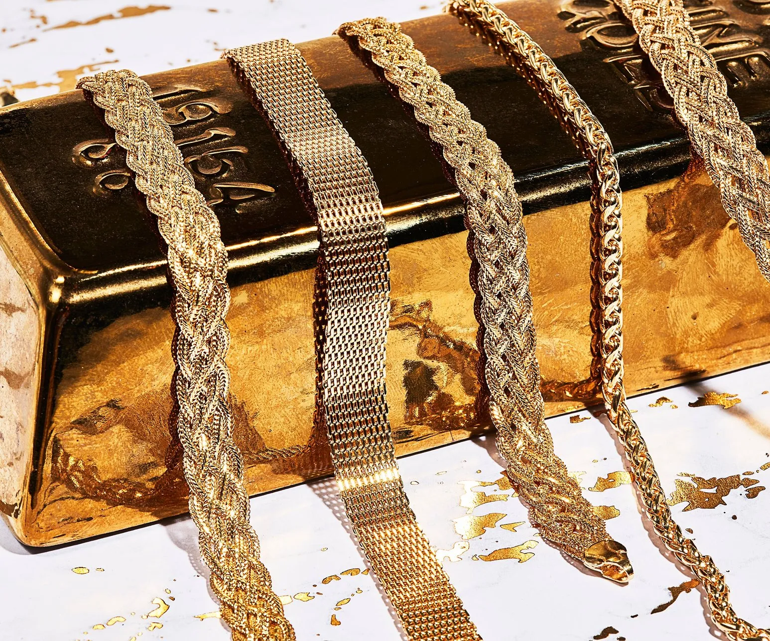 18K Gold Plated Braided Herringbone Anklet