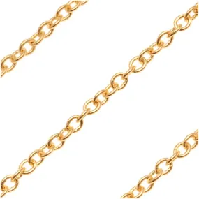 22K Gold Plated Cable Chain, 1.8mm, by the Foot