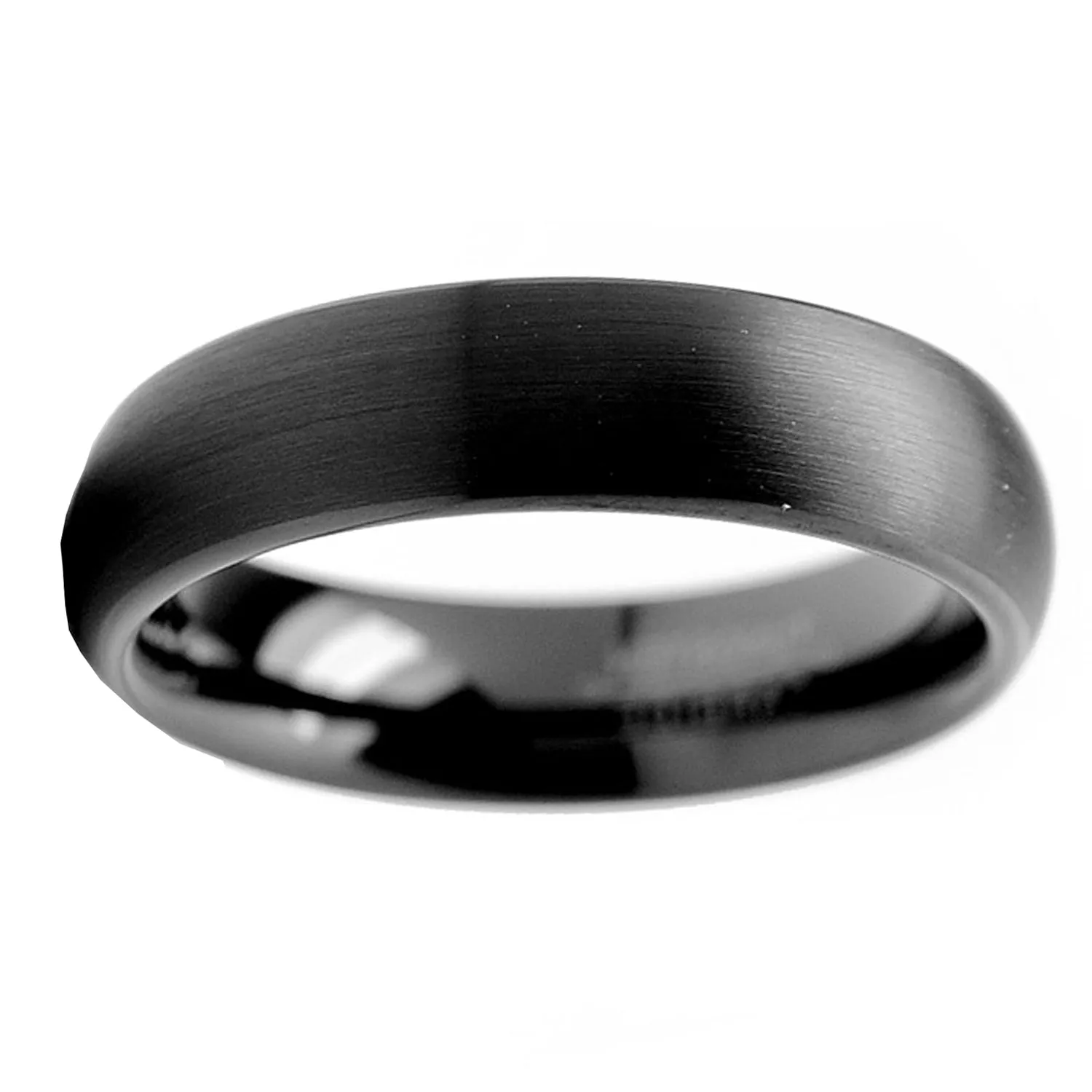 6MM Men's Dome Black Tungsten Ring Wedding Band Jewelry Sizes 7 to 13