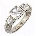 Anniversary 1.6 TCW Princess Euro Shank Cubic Zirconia Bezel 14K W Gold Ring