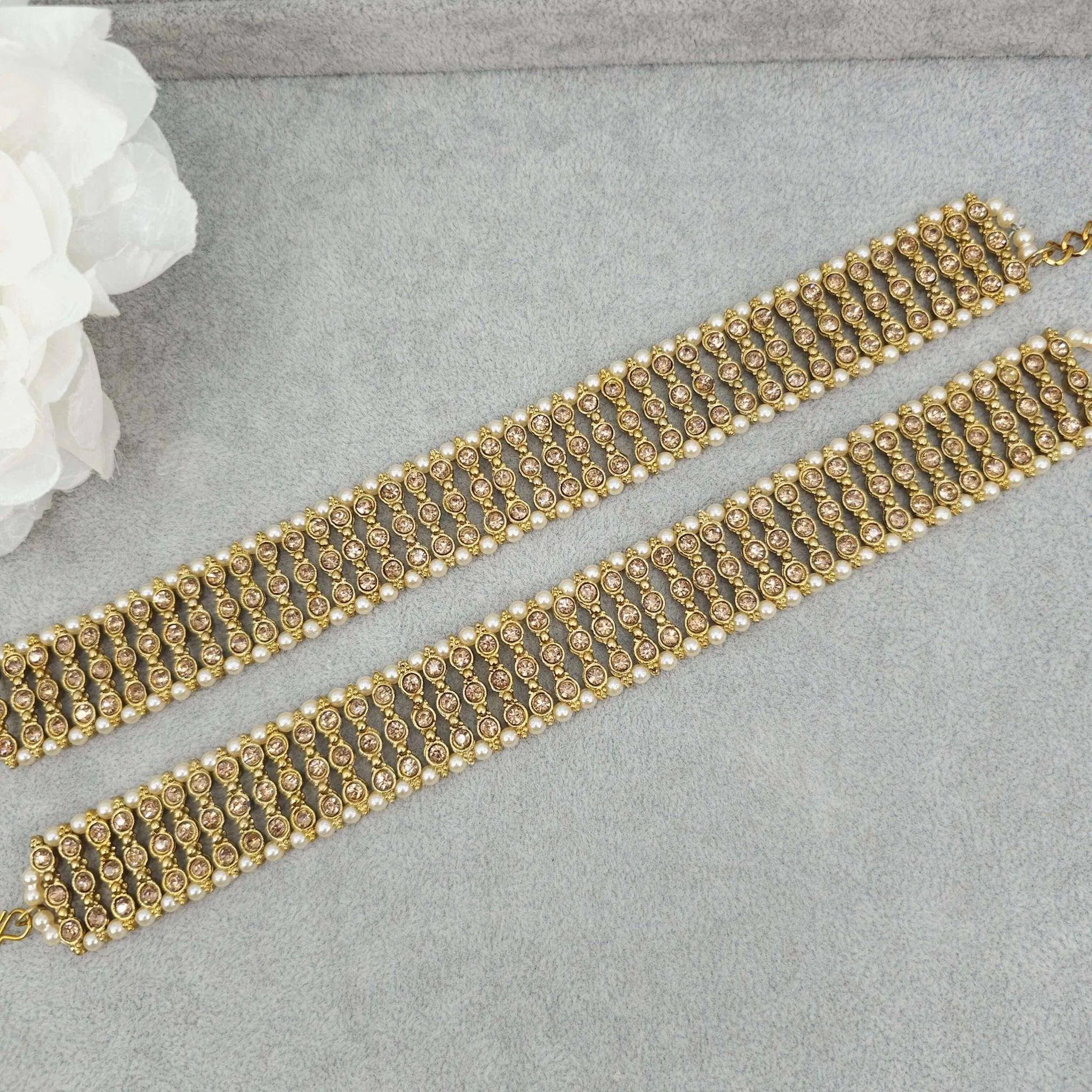 Arohi Anklets Gold Polki Anklets