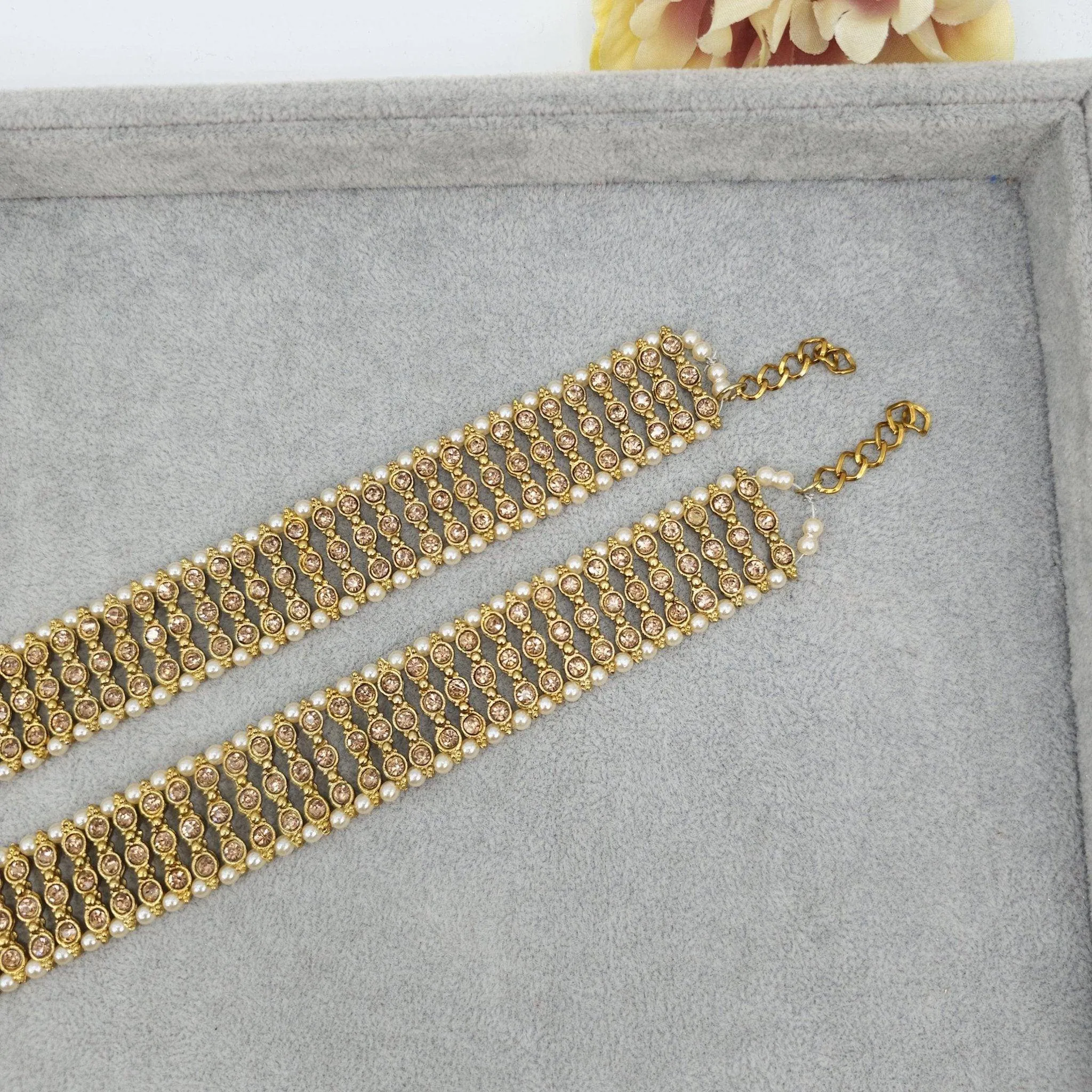 Arohi Anklets Gold Polki Anklets