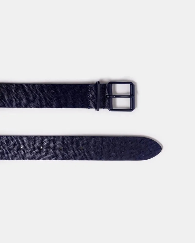B1 Leather Belt in Dark Blue
