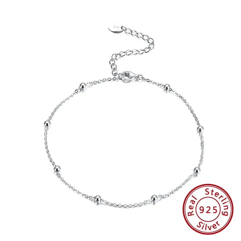 Bead Chain Anklets, 2mm (14k Gold Plated | 925 Sterling Silver)