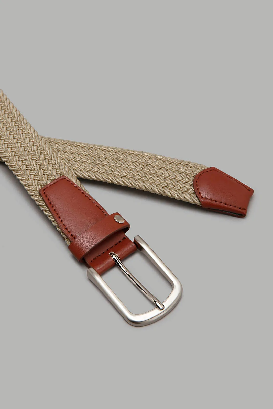Beige Textured Belt
