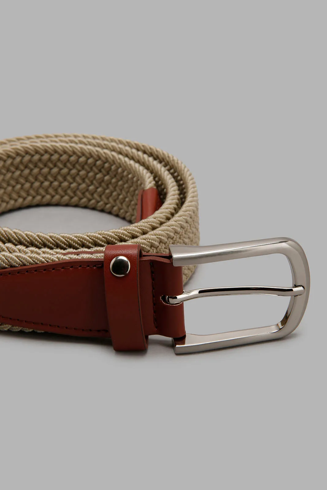 Beige Textured Belt