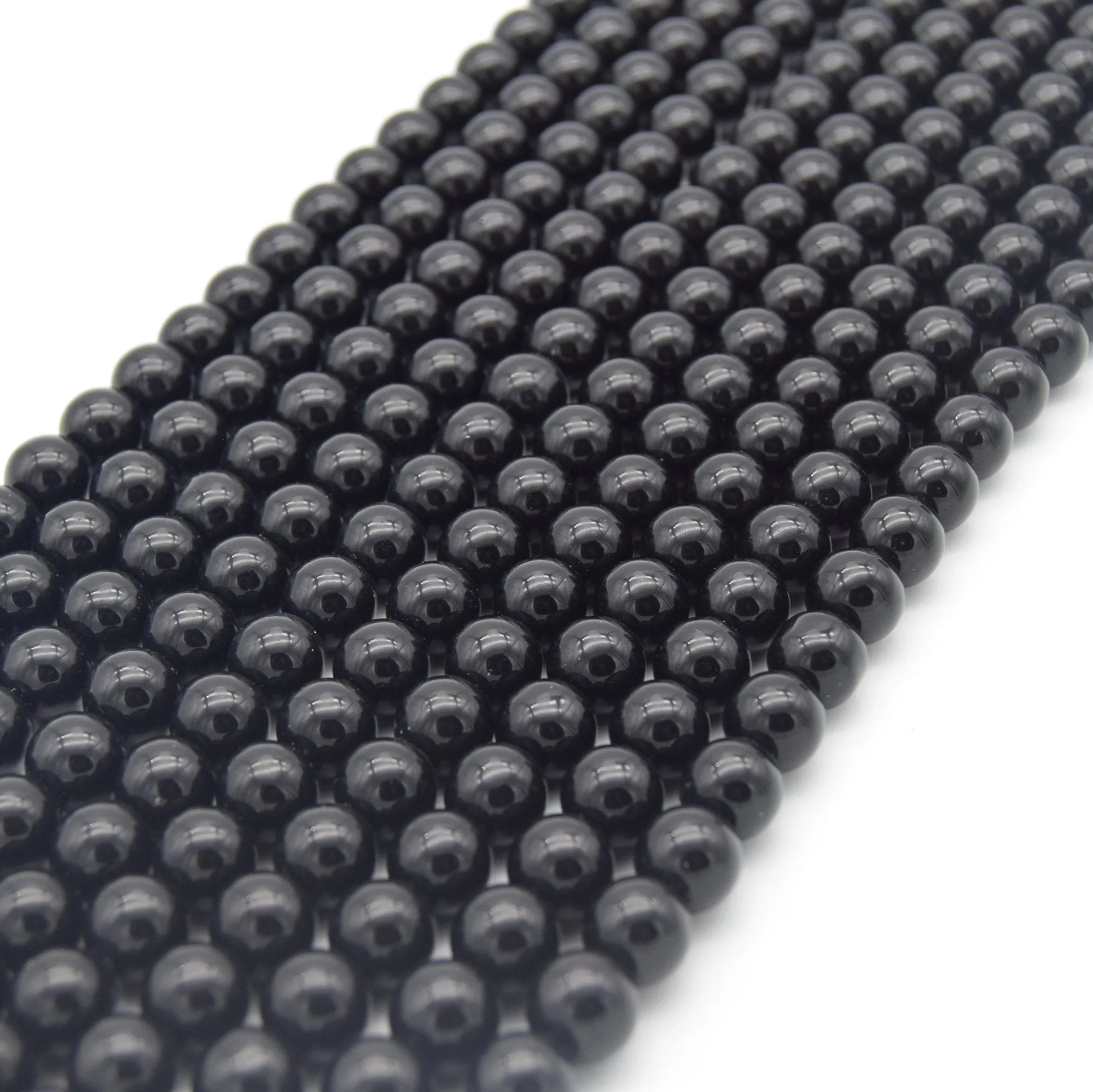 Black Agate Beads | Round Shaped Natural Gemstone Beads - 4mm 6mm 8mm 10mm 12mm 14mm Available