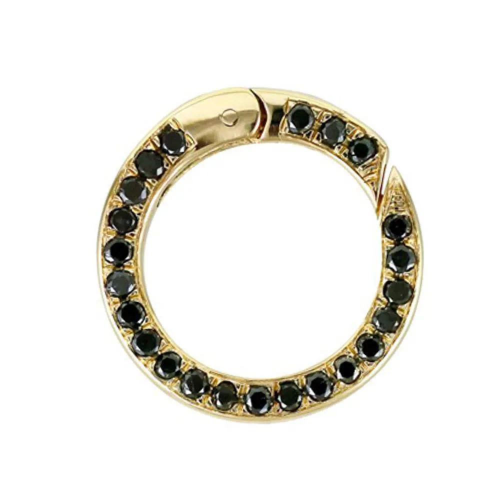 Black Diamond Round Clicker Charm Enhancer 15mm