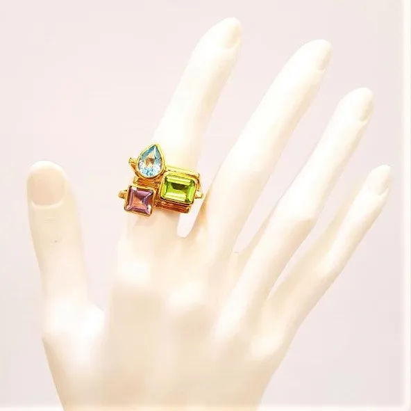 Blue Topaz Maxi Cube Ring