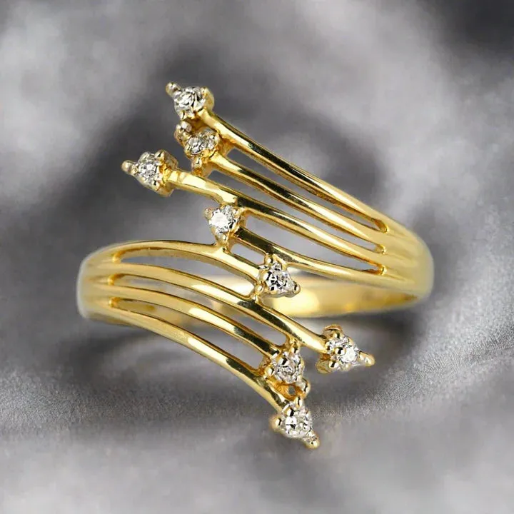 Bypass Shank Vintage Engagement Ring - 14k Gold Vermeil Rings