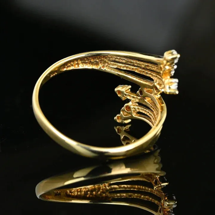 Bypass Shank Vintage Engagement Ring - 14k Gold Vermeil Rings