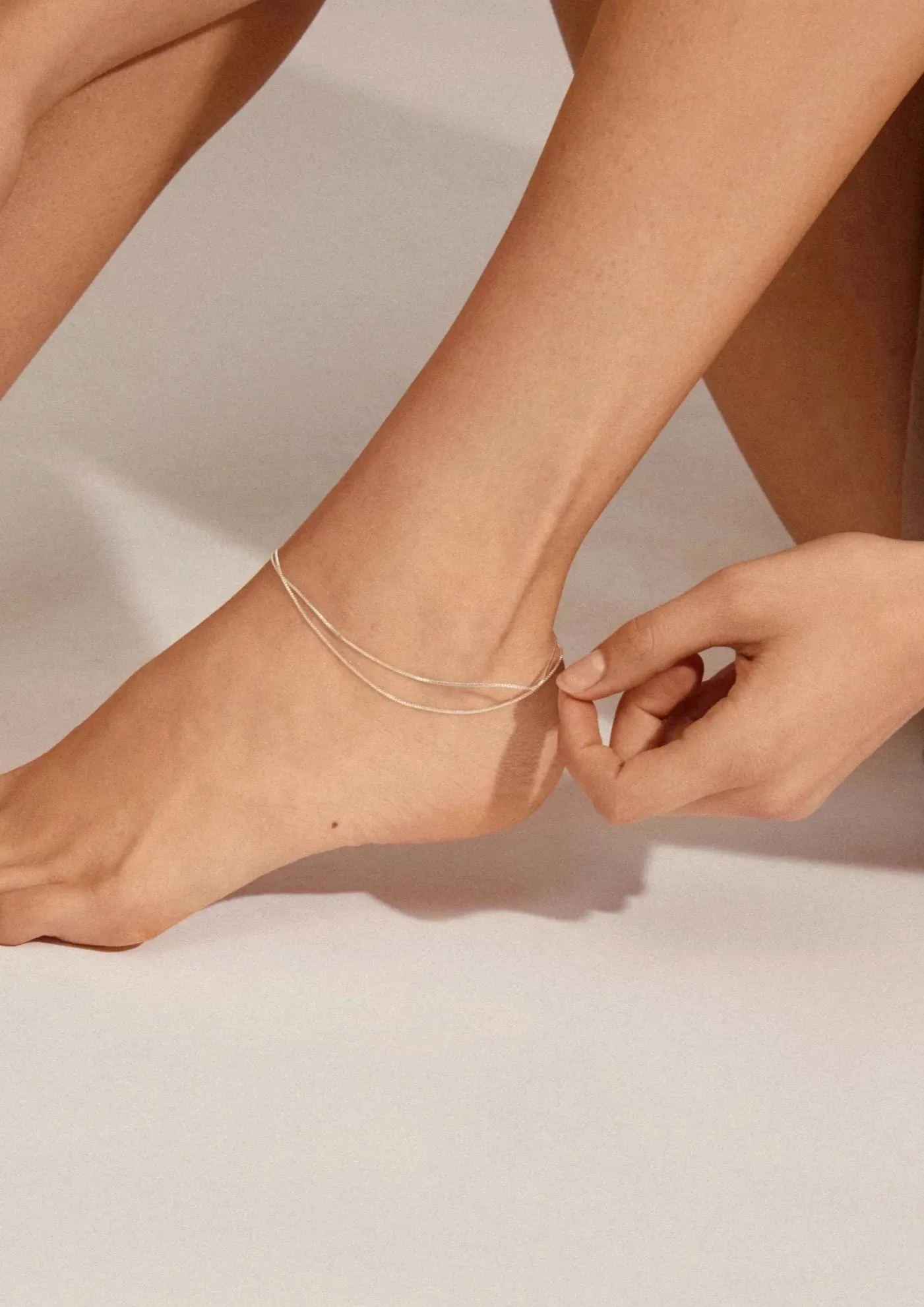 Care Recycled Ankle Chain 2-in-1 Set | Silver