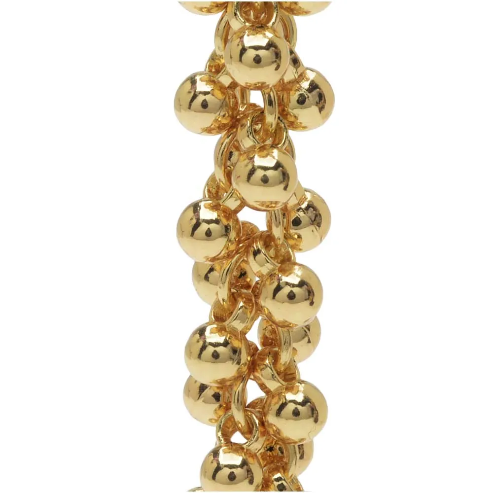 Charm Chain, 4mm Round Bauble Cluster, Gold Tone Plated (1 inch)