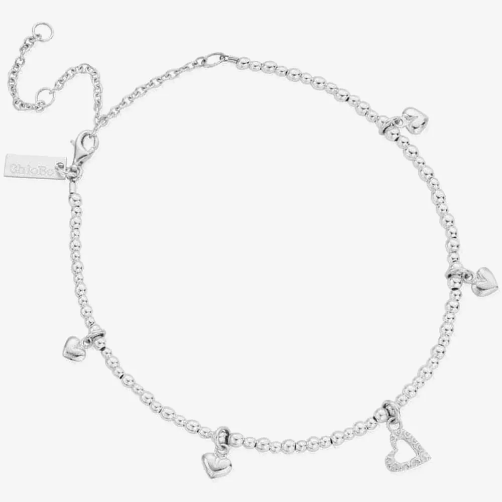 CHLOBO Mini Cute Multi Heart Anklet