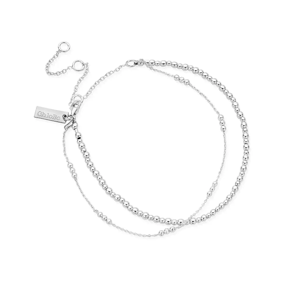CHLOBO Mini Cute Triple Bobble Chain Anklet