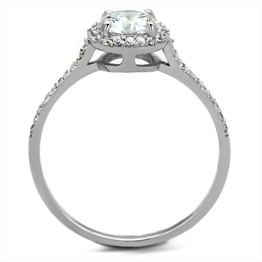 CJ190 Wholesale Women's 925 Sterling Silver Rhodium AAA Grade CZ Clear Ring