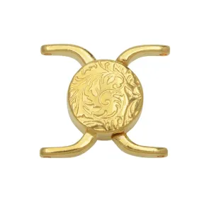 Cymbal Magnetic Clasps for 11/0 Delica & Round Beads, Souda II, Round 15.5x17.5mm, 24k Gold Plated (1 Set)