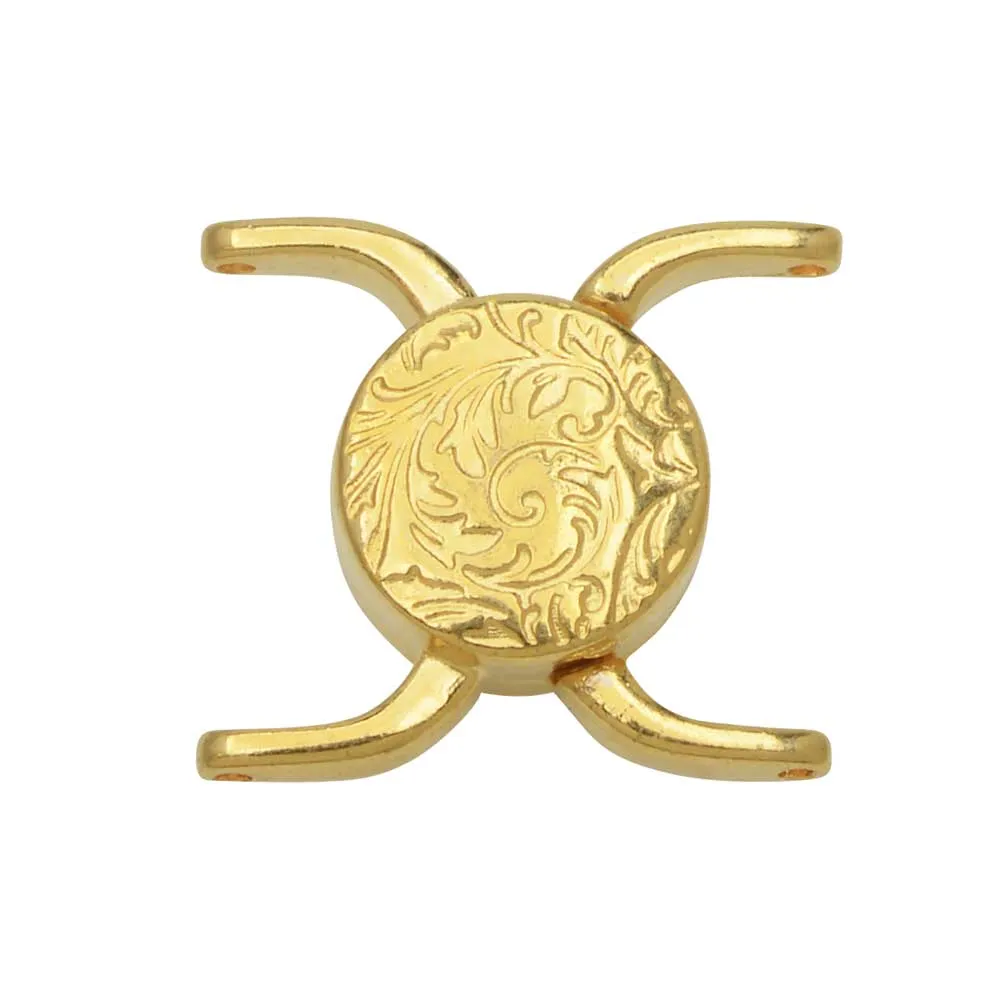 Cymbal Magnetic Clasps for 11/0 Delica & Round Beads, Souda II, Round 15.5x17.5mm, 24k Gold Plated (1 Set)