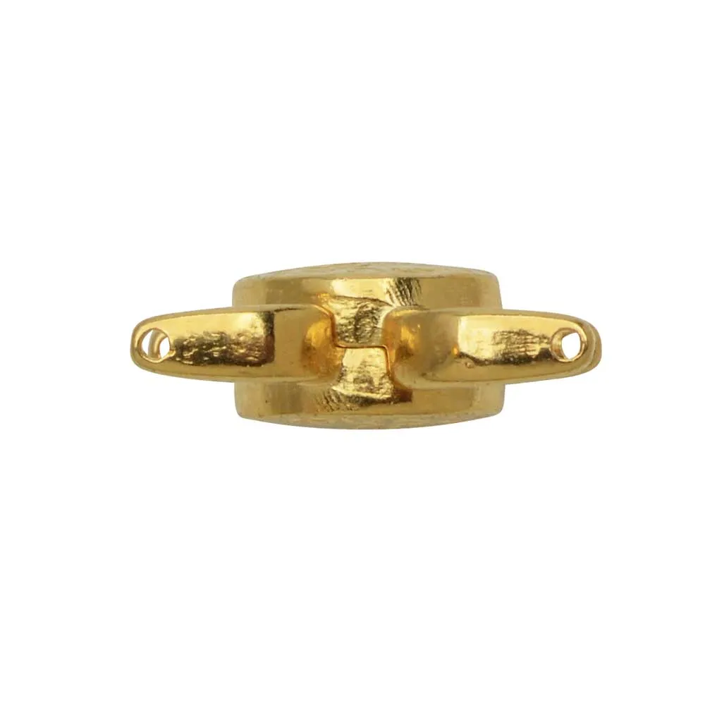 Cymbal Magnetic Clasps for 11/0 Delica & Round Beads, Souda II, Round 15.5x17.5mm, 24k Gold Plated (1 Set)