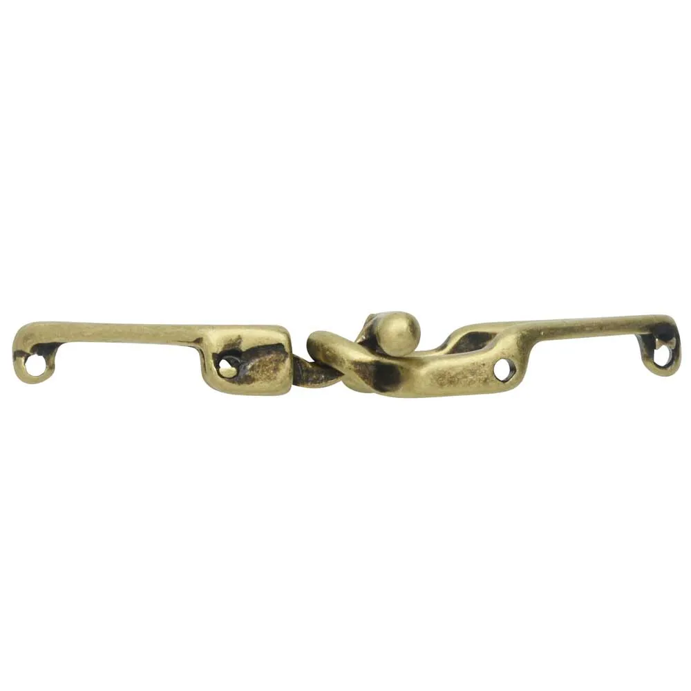 Cymbal Toggle Clasps for 11/0 Delica & Round Beads, Samaria, Triangle 17x36.5mm, Antiqued Brass Plated (1 Set)