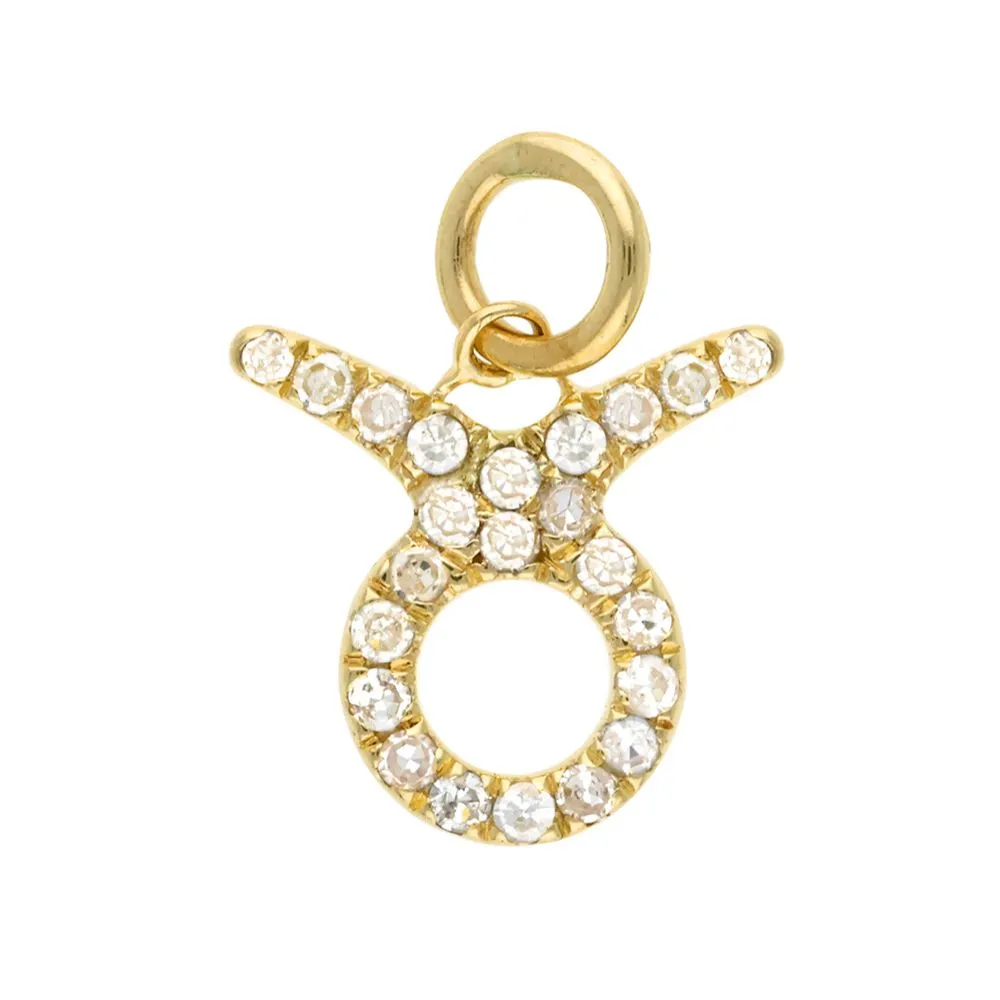 Diamond Aries Zodiac Sign Charm May 9mm