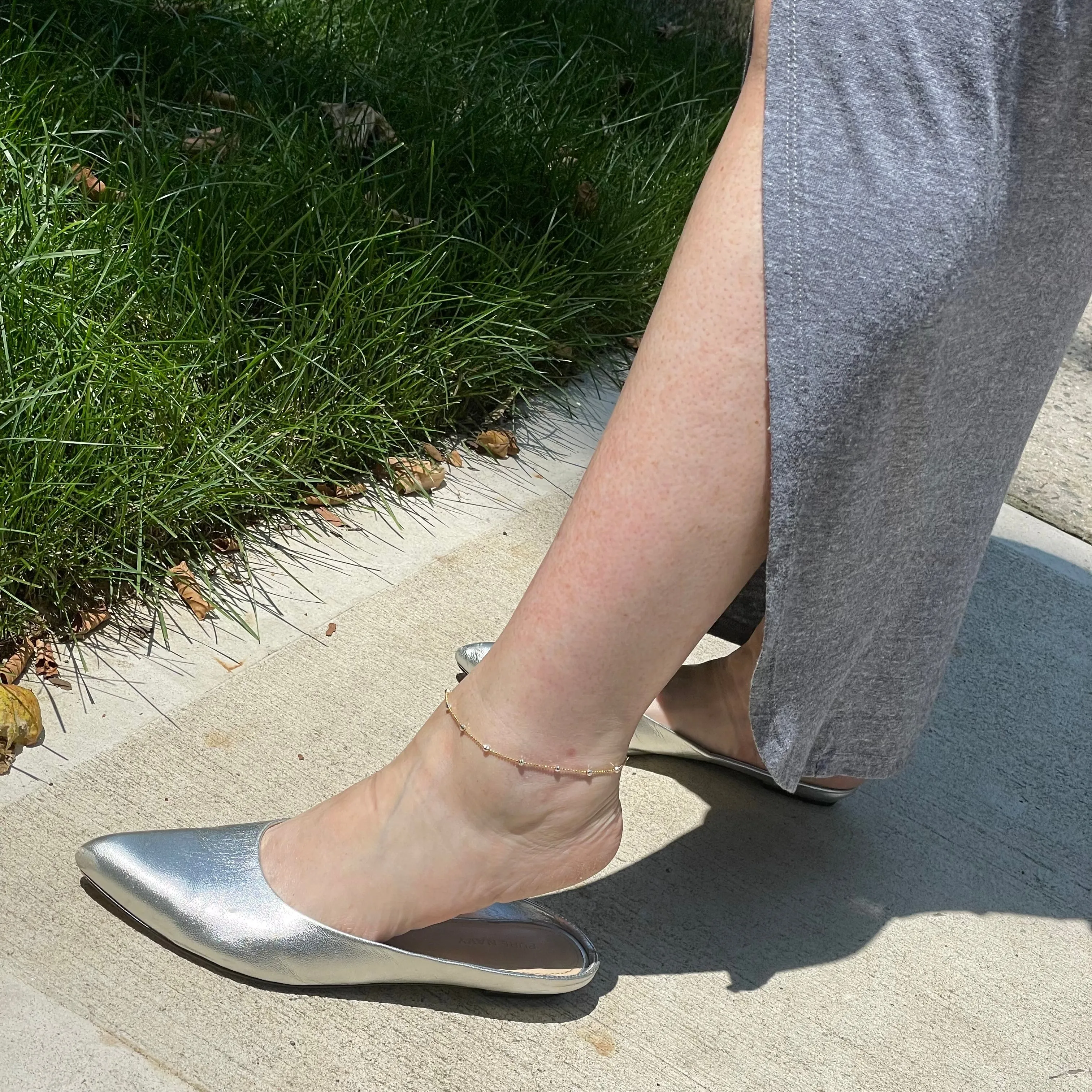 Diamond Cut Ball Anklet