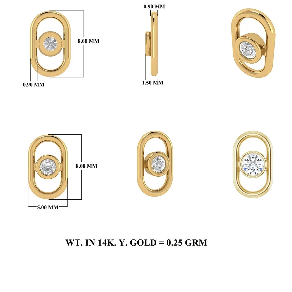 Diamond Mini Rectangle Connector Charm 5x8mm
