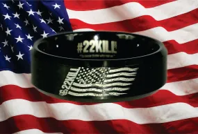 Engraved Honor Ring (22KILL w/ Flag)