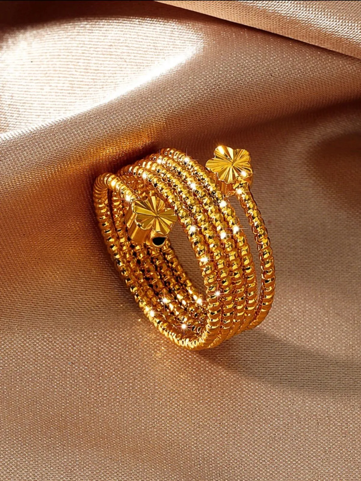 Floral Embrace Statement Ring