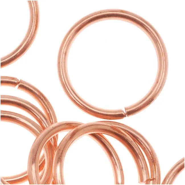 Genuine Copper Open Jump Rings 10mm 18 Gauge (50 pcs)