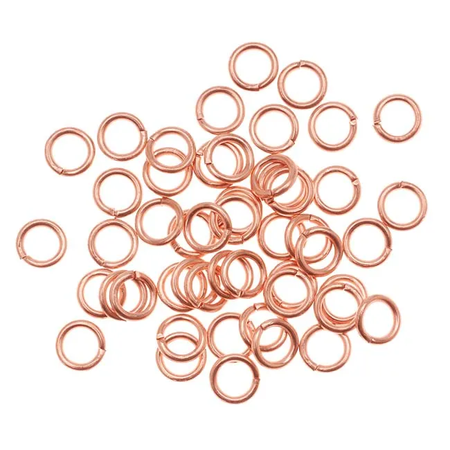 Genuine Copper Open Jump Rings 6mm 18 Gauge (50 Pieces)