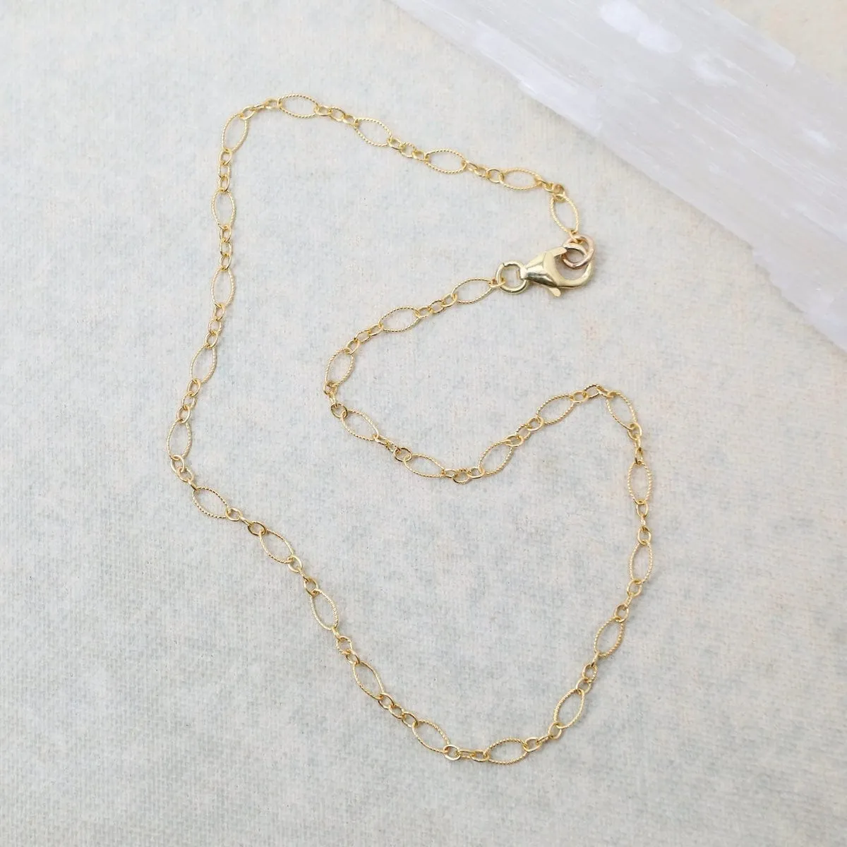 Gold Filled Oval Long & Short Chain Anklet
