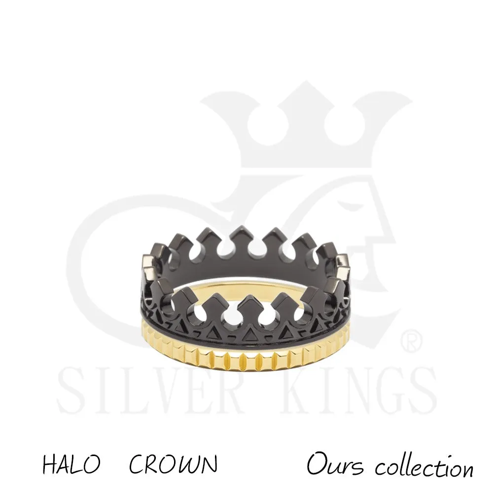 HALO & CROWN COUPLE RINGS