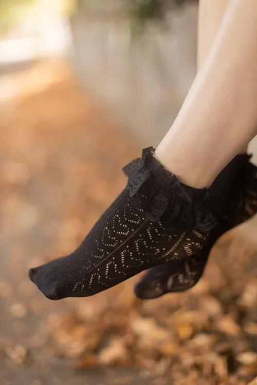 Heart Net Ankle with Ruffle