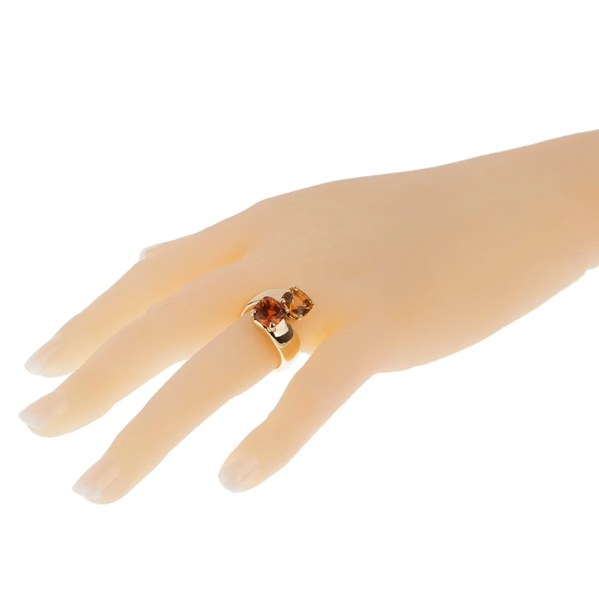 Hermes Vintage Citrine Bypass Cocktail Gold Ring