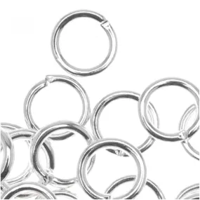 Jump Rings, Open 6mm Diameter 18 Gauge, Silver Plated (50 Pieces)