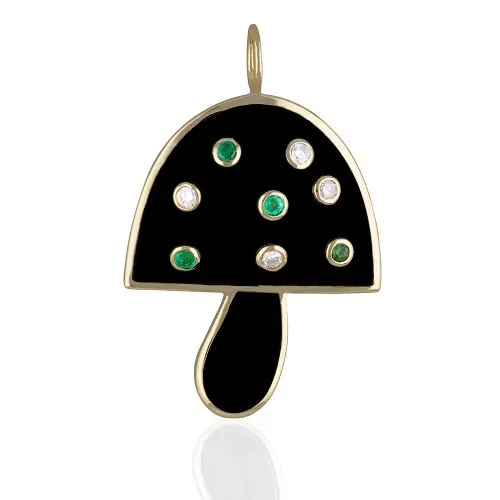 Lapis 8 Multicolor Collate Mushroom Pendant