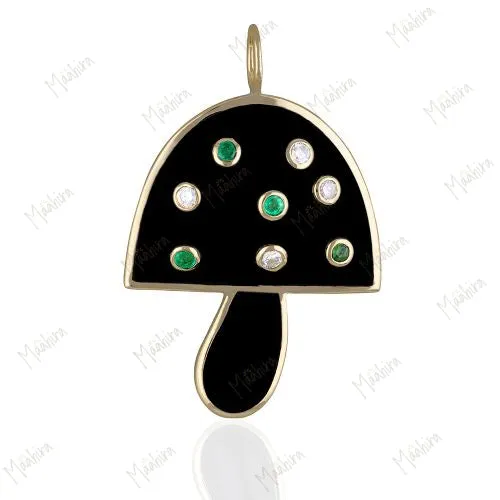 Lapis 8 Multicolor Collate Mushroom Pendant