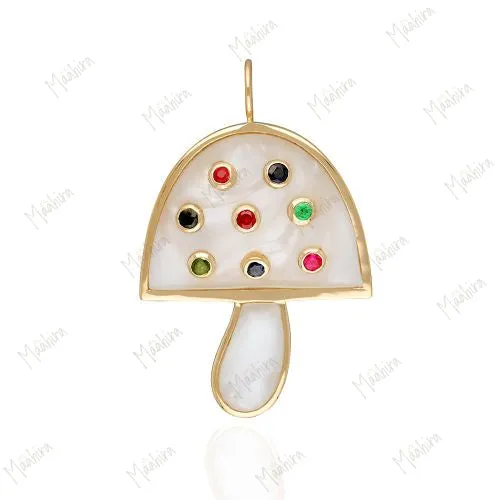 Lapis 8 Multicolor Collate Mushroom Pendant