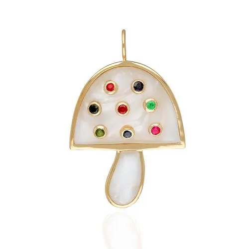 Lapis 8 Multicolor Collate Mushroom Pendant