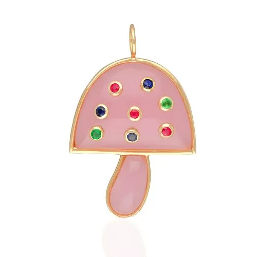 Lapis 8 Multicolor Collate Mushroom Pendant