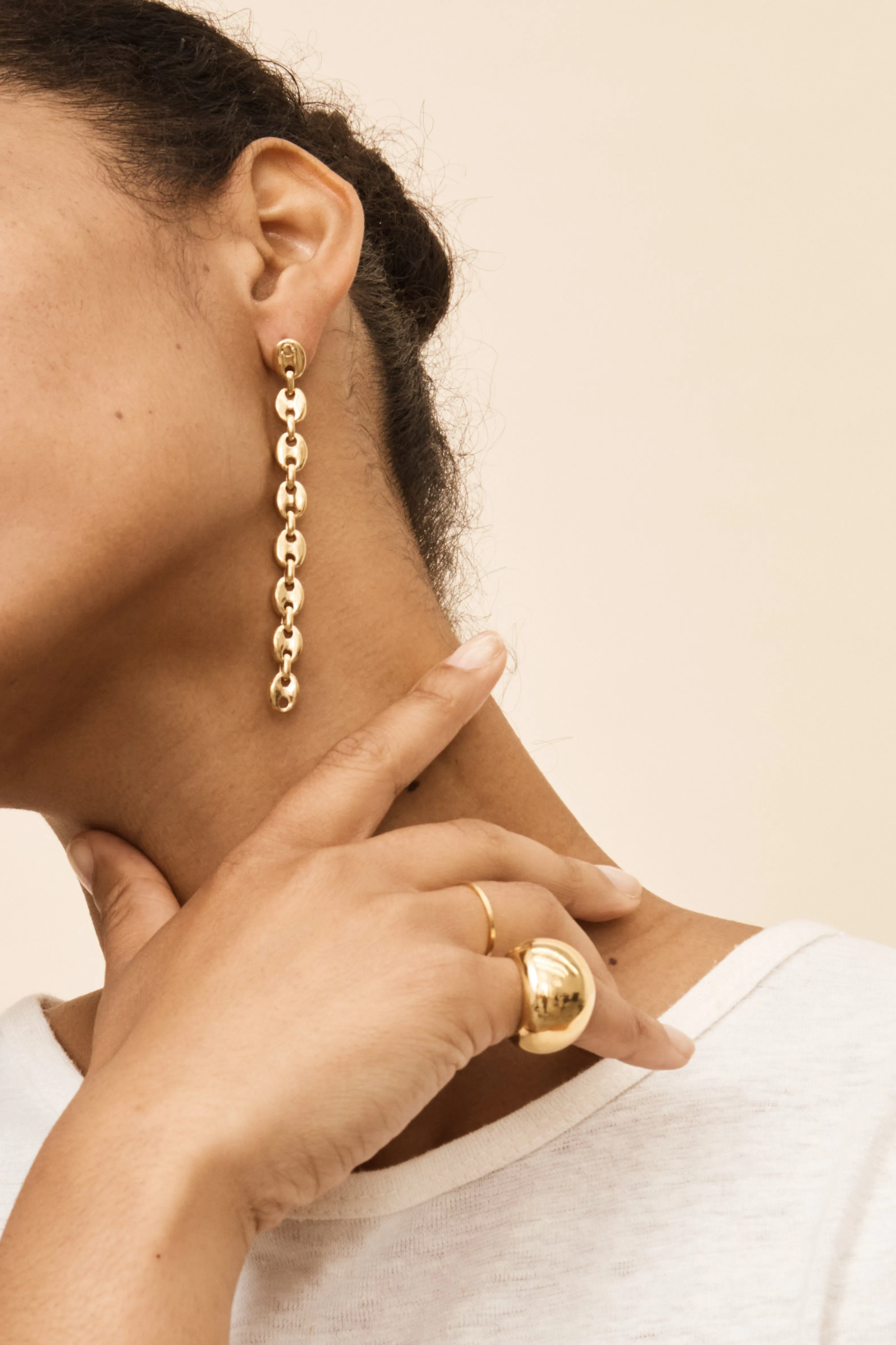 Large Gold Orb Ring