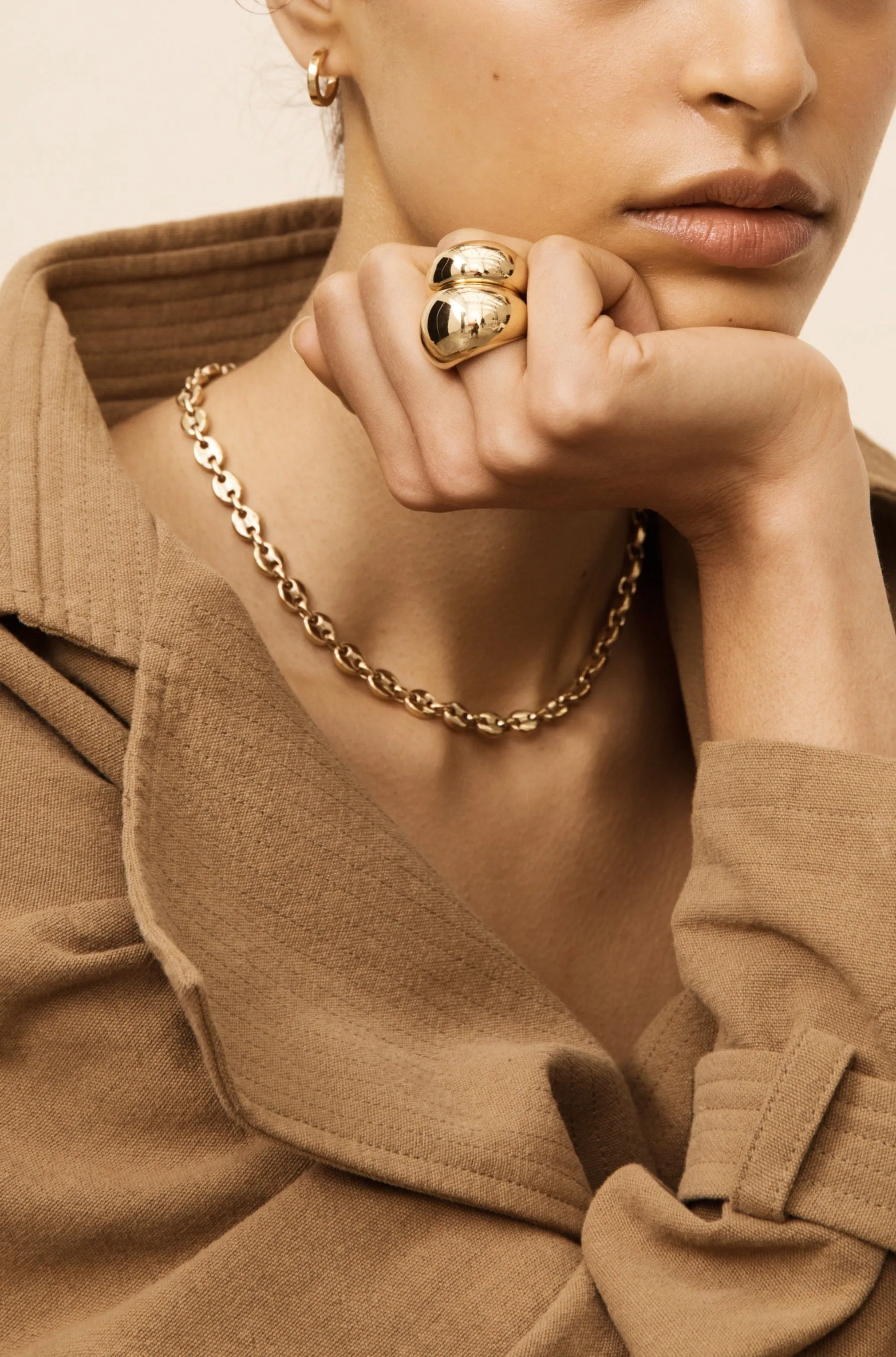 Large Gold Orb Ring