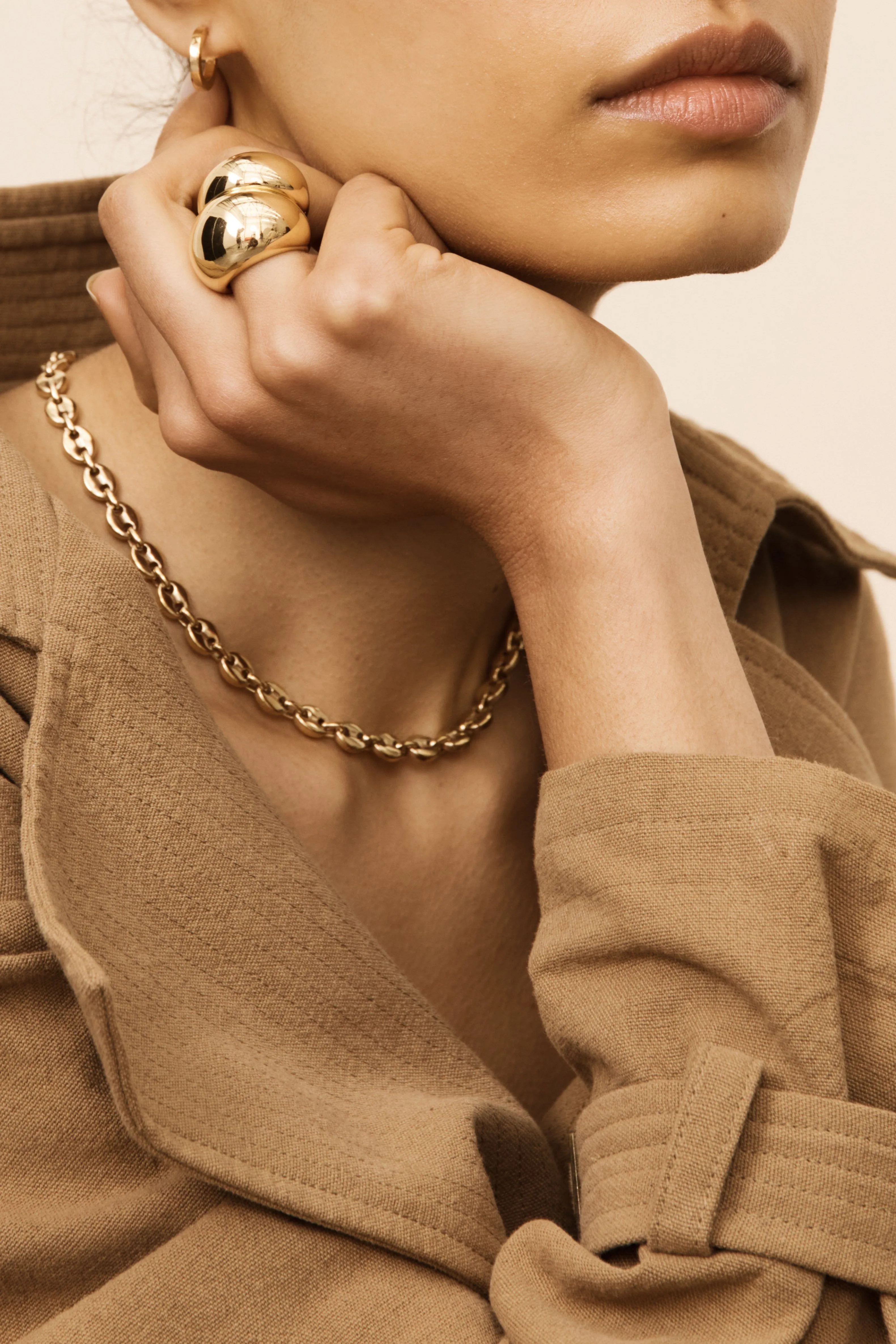 Large Gold Orb Ring