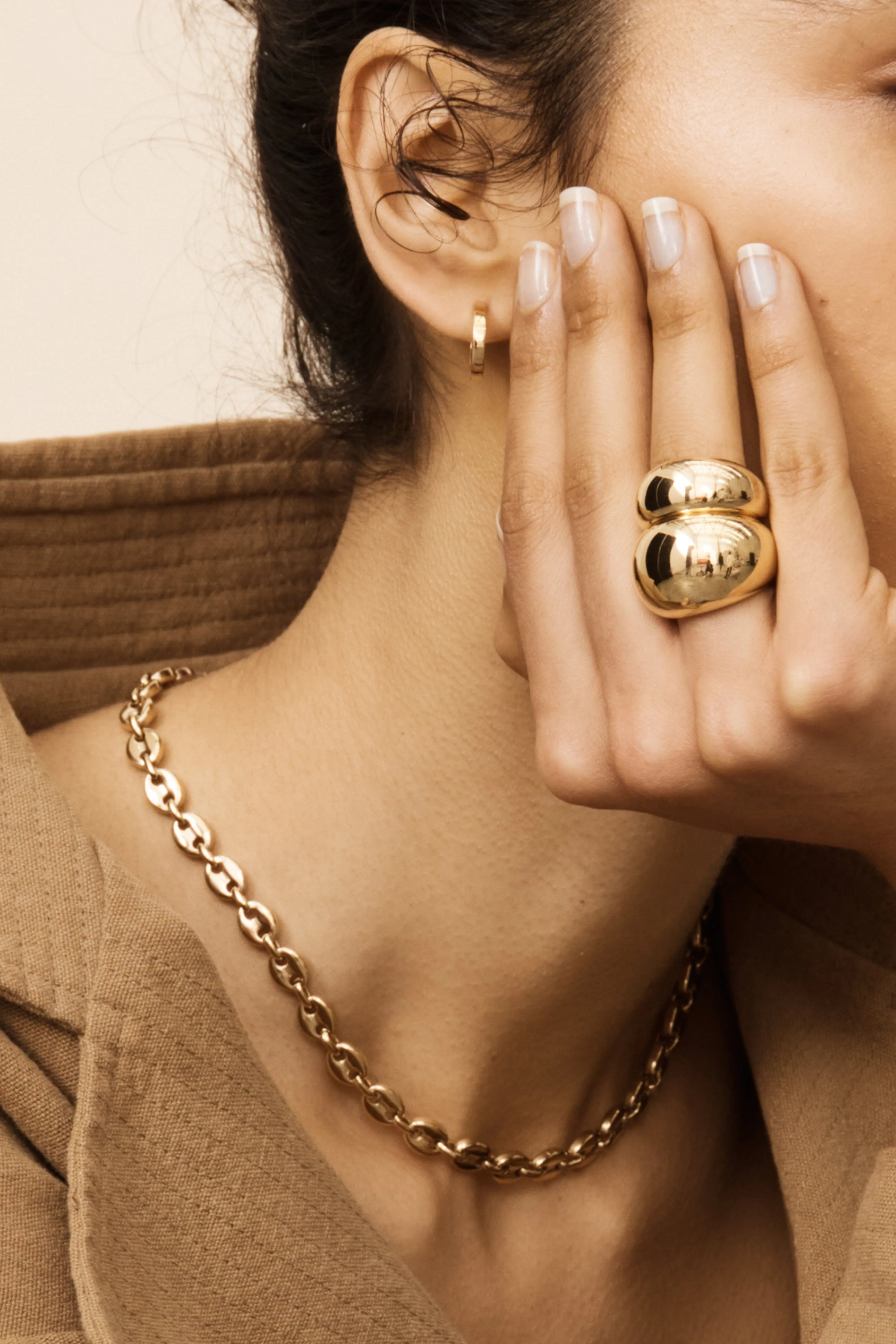 Large Gold Orb Ring